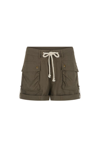 olive-green-cargo-shorts-with-a-cream-drawstring-buttoned-flap-pockets-and-rolled-hems-shown-against-a-plain-white-background